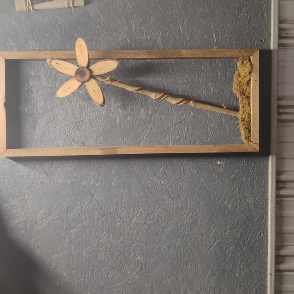 Hand Crafted Rustic Wooden Flower Wall Art